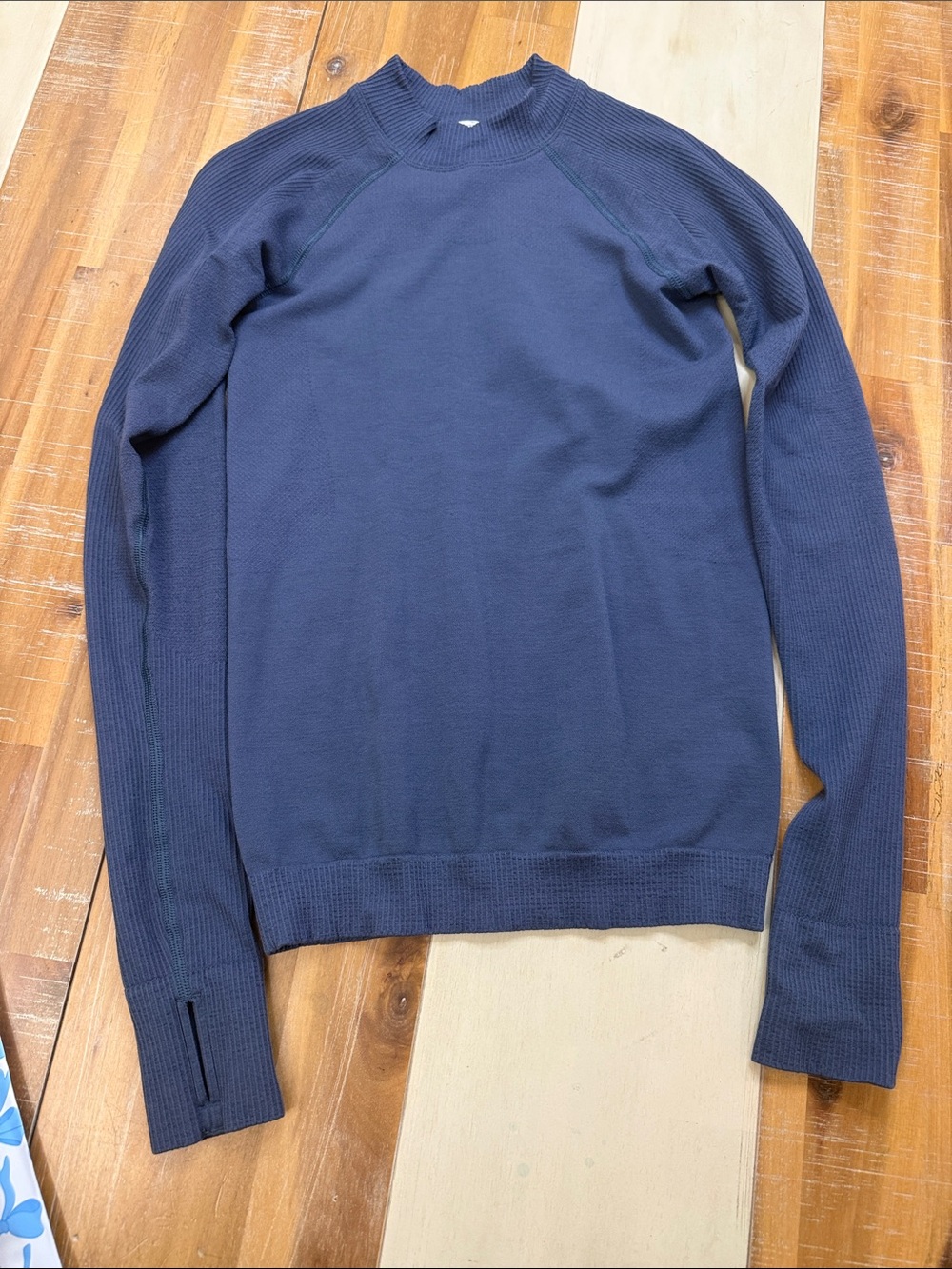 lululemon athletica Navy Ribbed Cowl-Style Long Sleeve Sweater